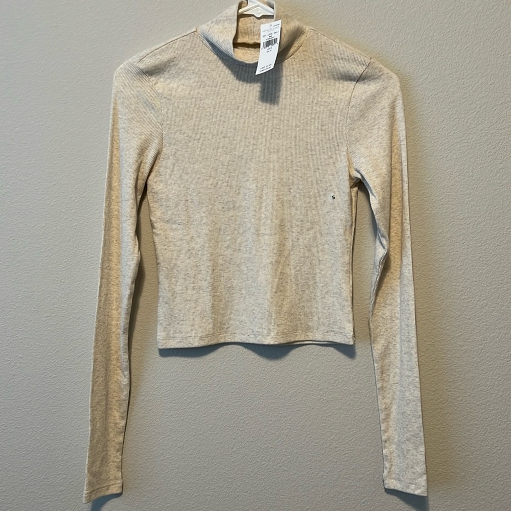 Oatmeal Mockneck Crop Top